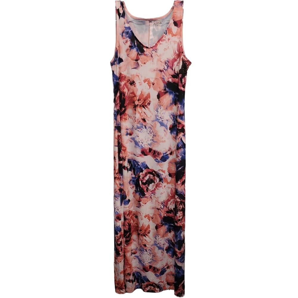 APT 9 Women's Summer Time Sun Maxi Flowy Sleeveless Tank Floral Dress Size Small